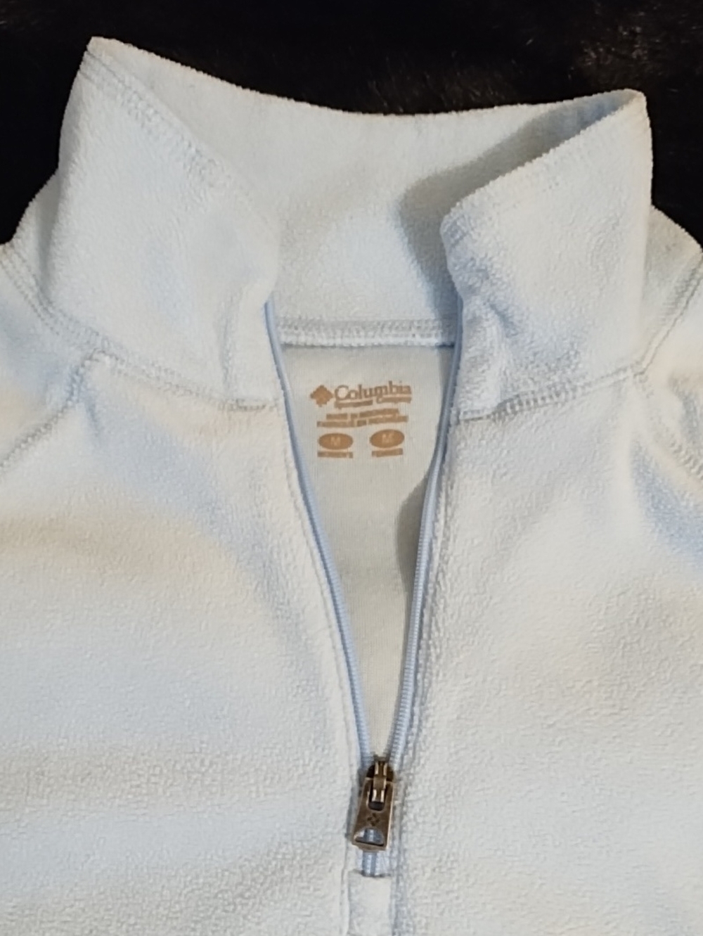 Columbia Women's Ice Blue Quarter-Zip Fleece Jacket/Shirt Size Medium